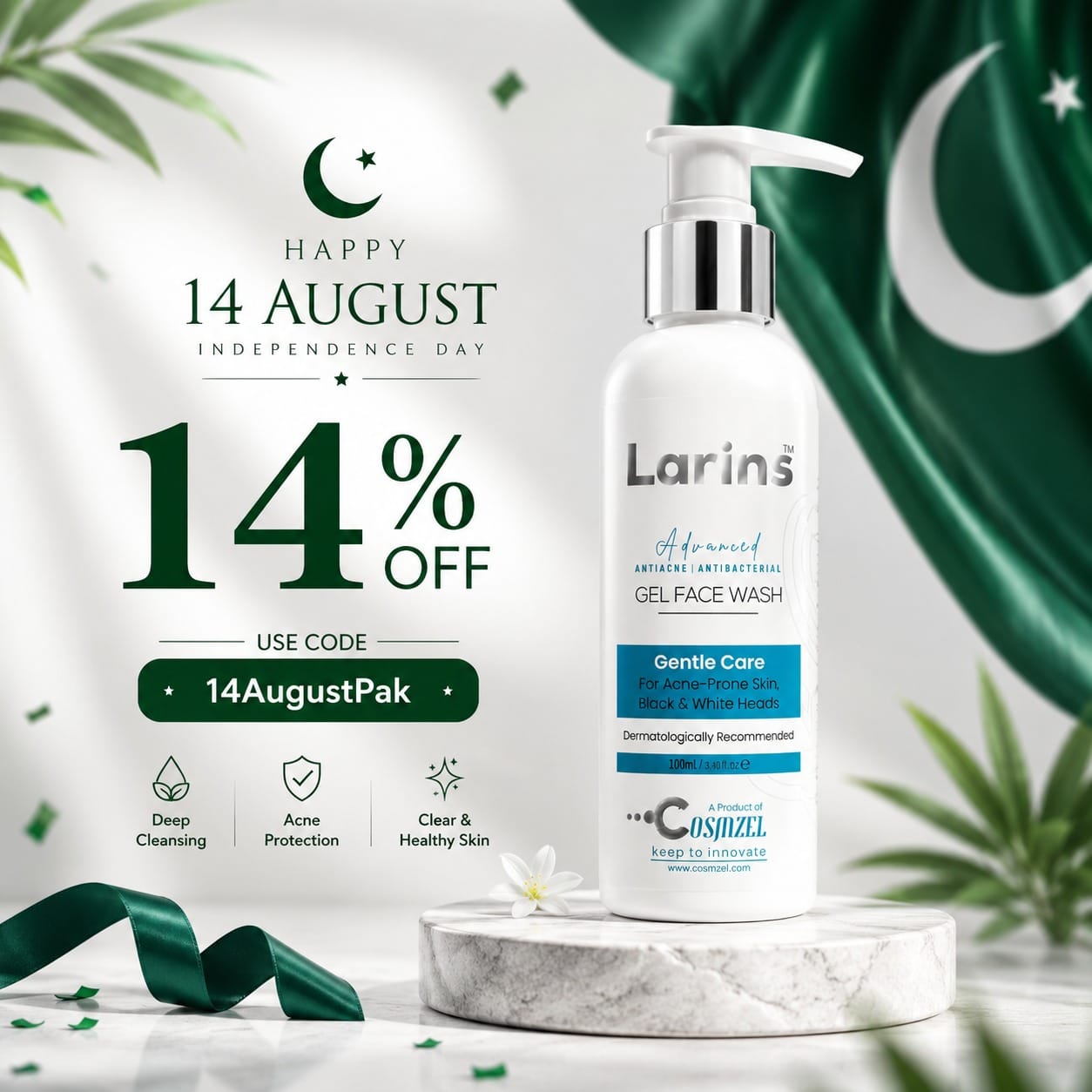 Cosmzel Skin Care Larins™ Facewash