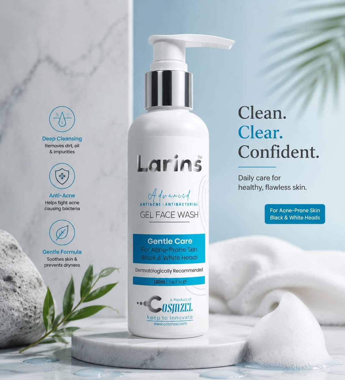 Cosmzel Skin Care Larins™ Facewash